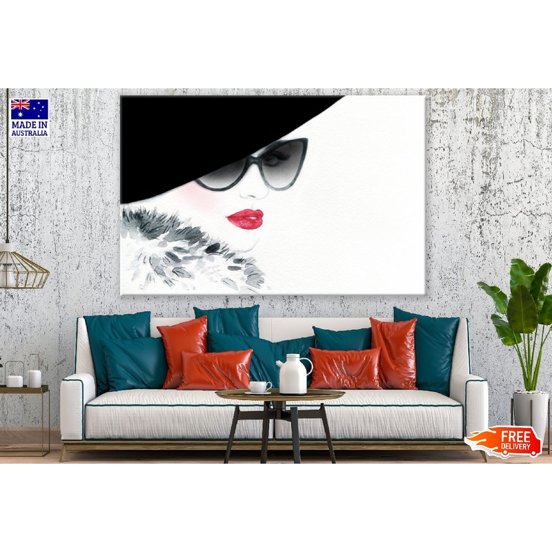 Fashion Lady with Sunglasses Watercolor Painting Print 100% Australian Made