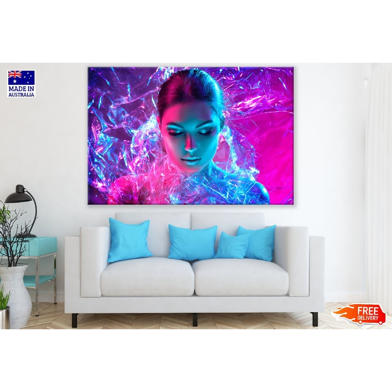 Fashion Model Girl in Neon Lights Photograph Print 100% Australian Made