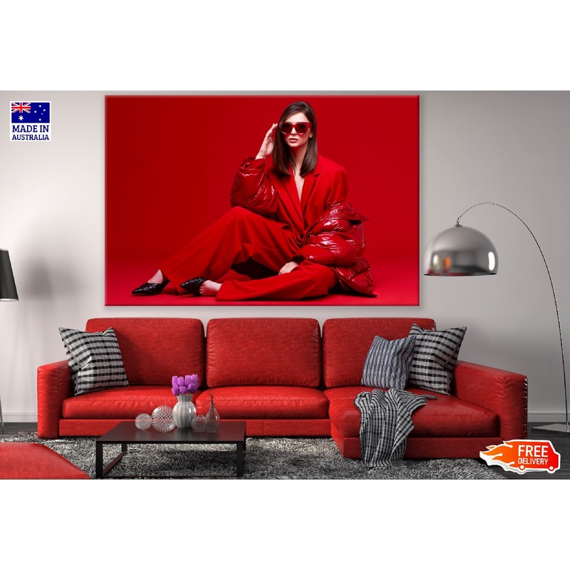 Fashion Model in Red Suit Photograph Print 100% Australian Made