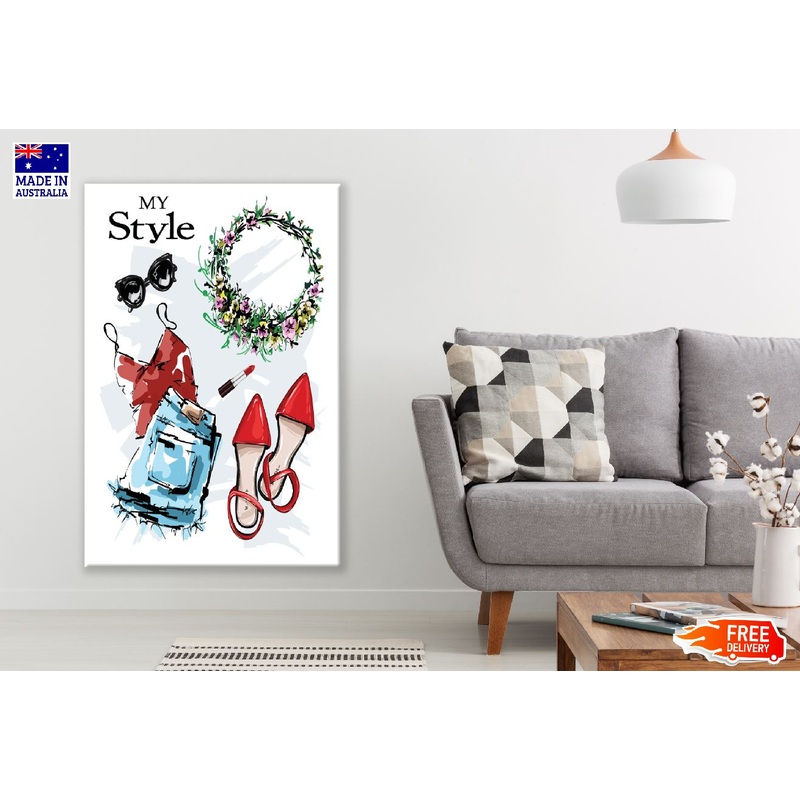 Fashion Set with Shoes Clothes Illustration Print 100% Australian Made