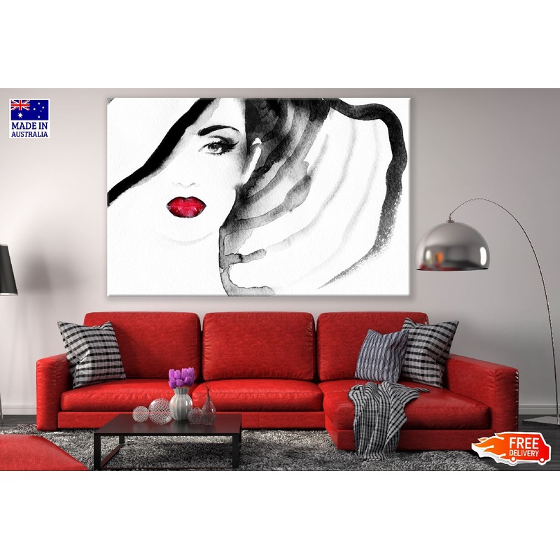 Makeup Woman with Hat Watercolor Painting Print 100% Australian Made