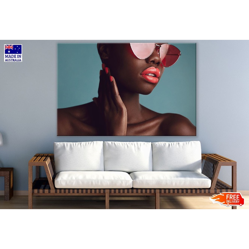 Makeup Woman with Wearing Funky Sunglasses Print 100% Australian Made