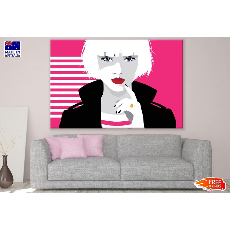 Short Hair Woman in Style Illustration Print 100% Australian Made
