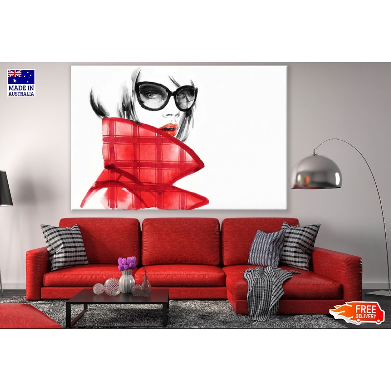 Style Woman with Sunglasses Watercolor Painting Print 100% Australian Made