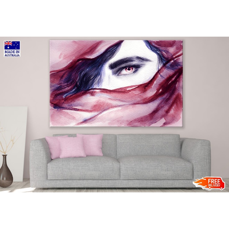 Vampire Eye Abstract Face Watercolor Painting Print 100% Australian Made