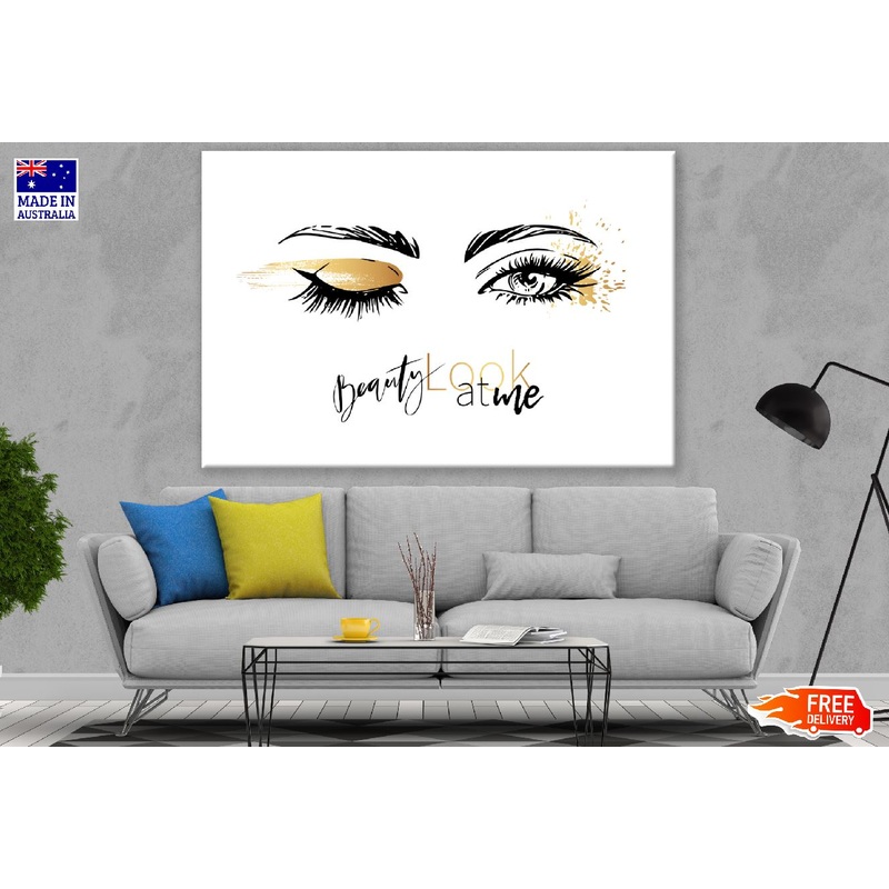 Woman Eyes with Gold Eyeshadow Illustration Print 100% Australian Made