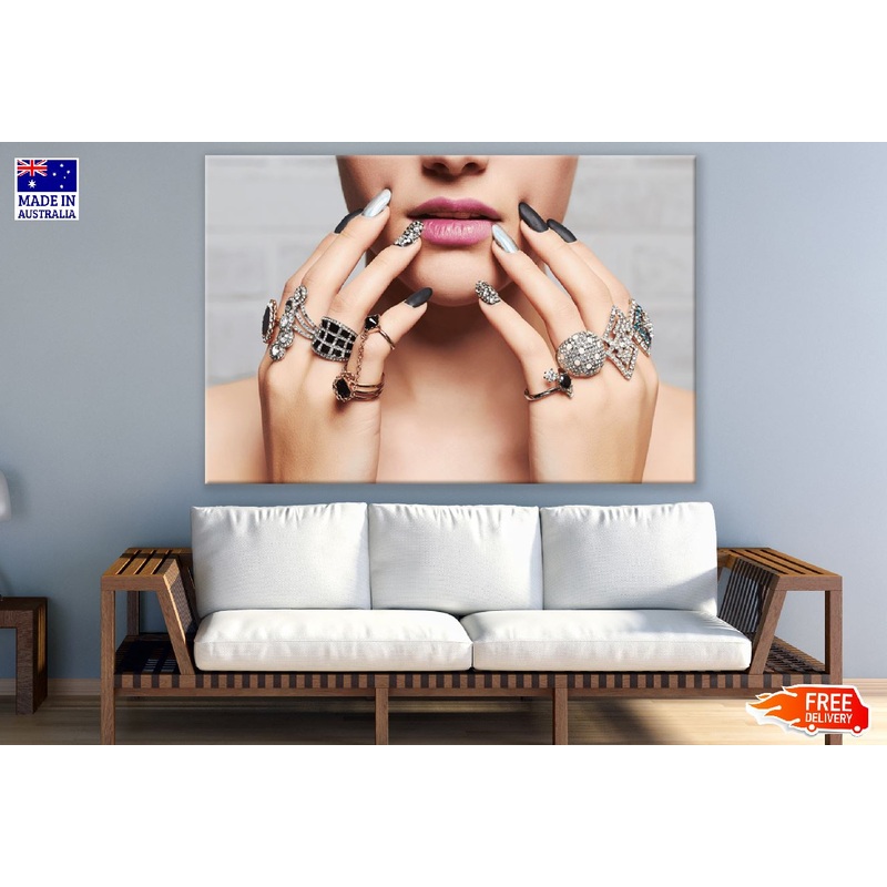 Woman Hands with Jewelry Rings Photograph Print 100% Australian Made