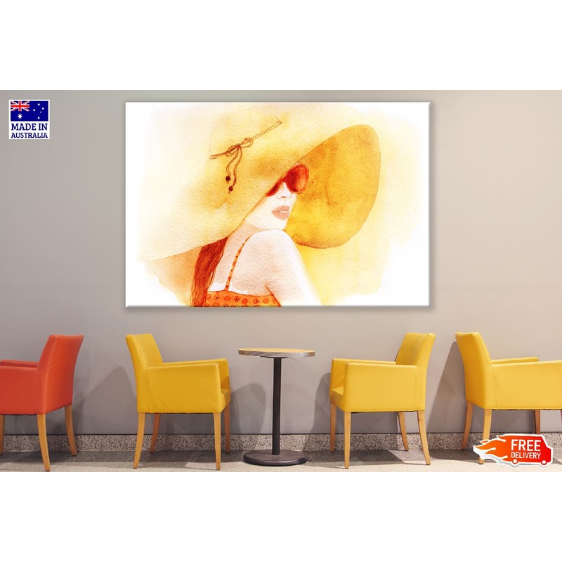 Woman in Hat Fashion Watercolor Painting Print 100% Australian Made