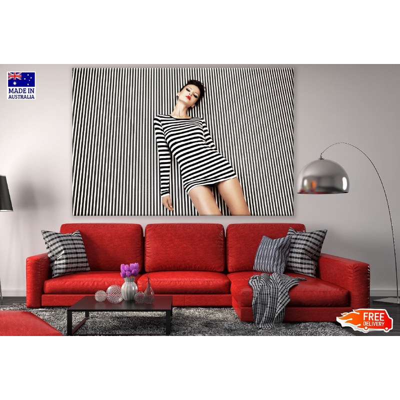 Woman in Striped Dress Photograph Print 100% Australian Made