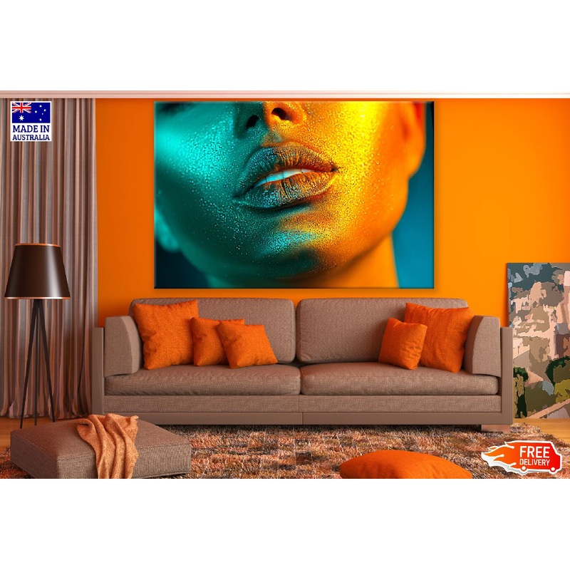 Woman with Metallic Shine Makeup Photograph Print 100% Australian Made