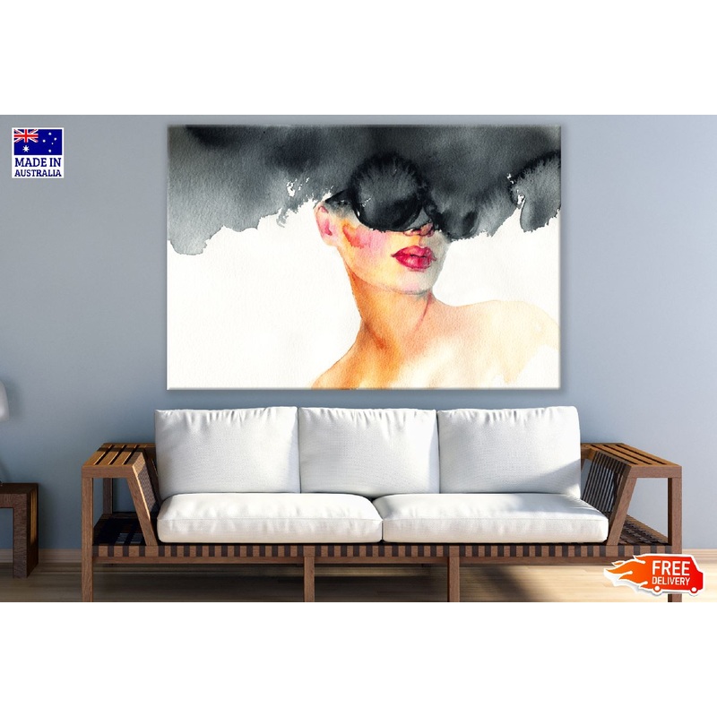 Woman with Stylish Sunglasses Abstract Watercolor Painting Print 100% Australian Made