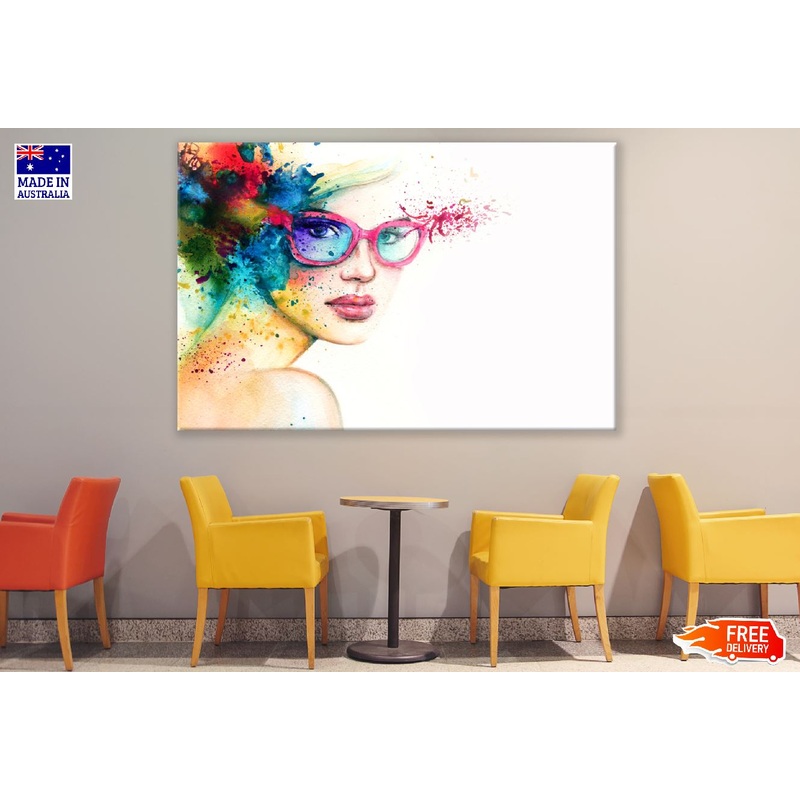 Woman with Sunglasses Abstract Watercolor Painting Print 100% Australian Made