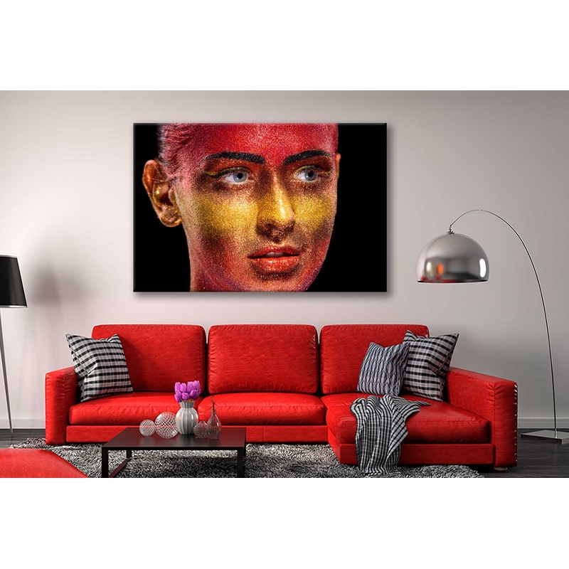 Bella Home Glitter Makeup On A Woman Face Print Canvas Ready to hang