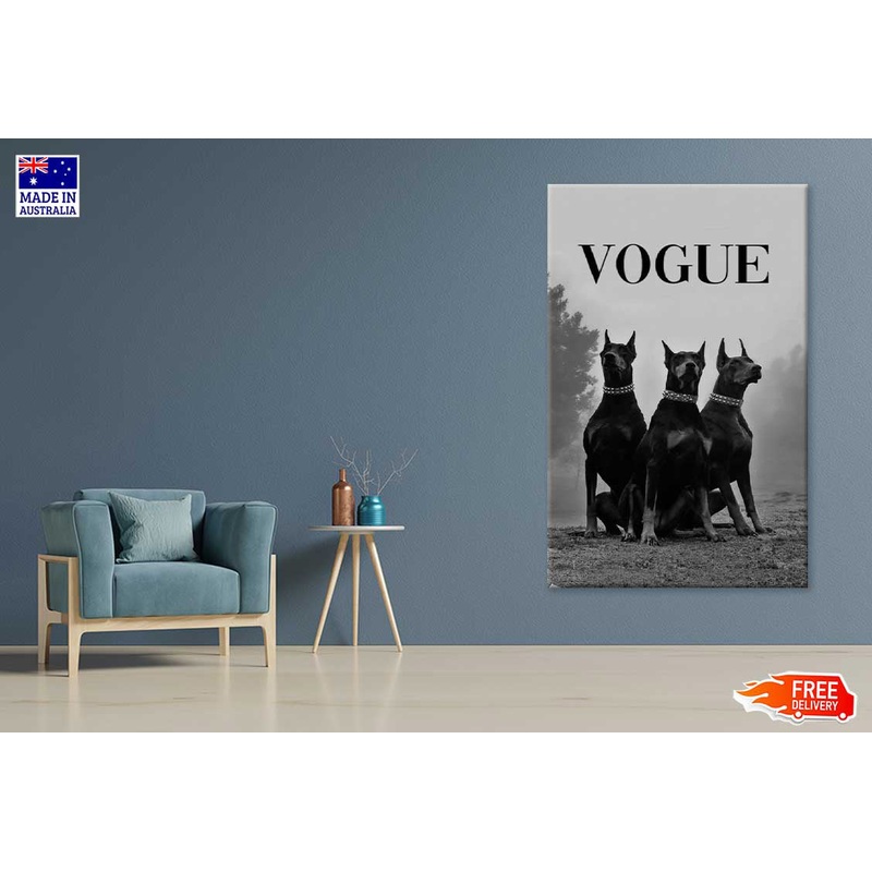 Bella Home Group Of Doberman Dogs Print Canvas Ready to hang