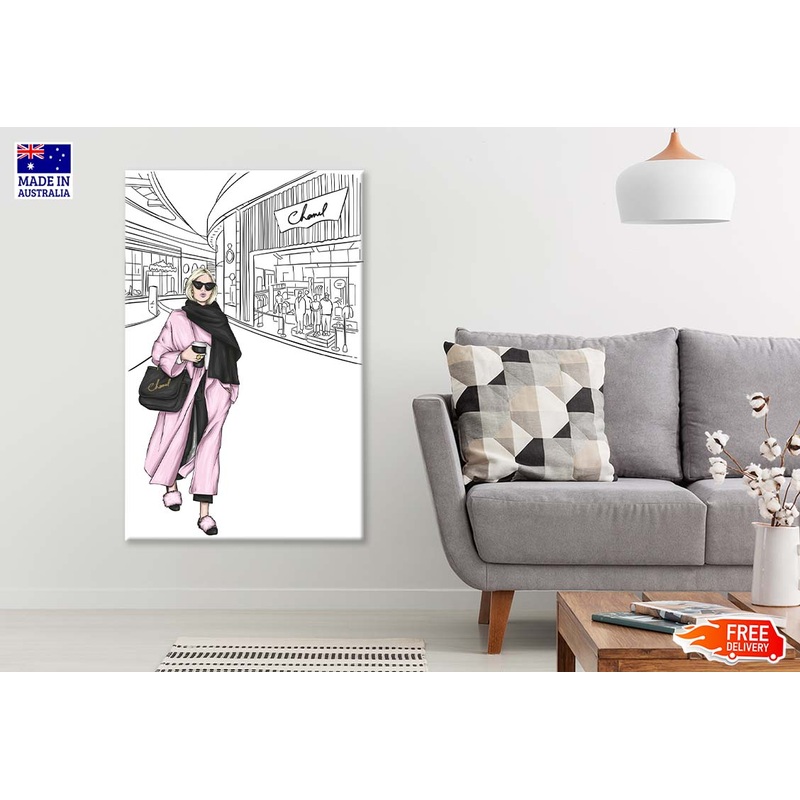 Black and White Fashion Store with Pink Girl Print 100% Australian Made
