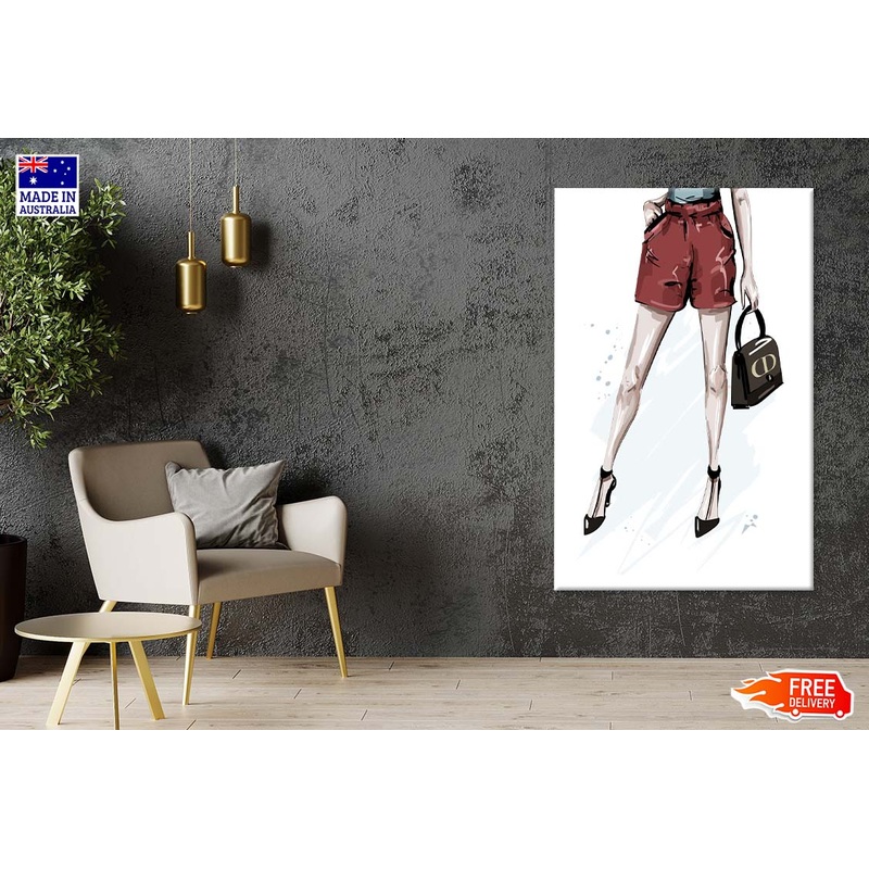 Black Heels with Luxury Bag Print 100% Australian Made