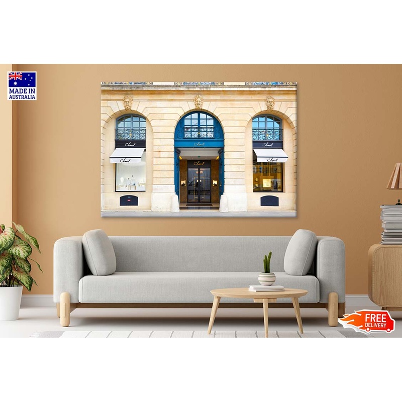 Blue Brown Luxury Fashion Store Print Canvas Ready to hang