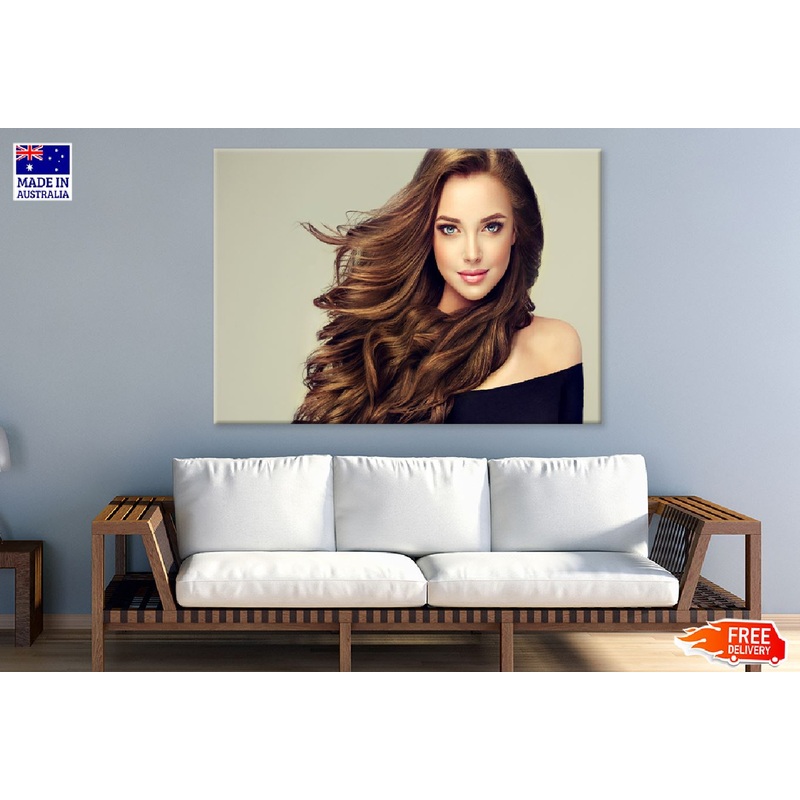 Brown Hair Girl & Blue Eye View Print 100% Australian Made