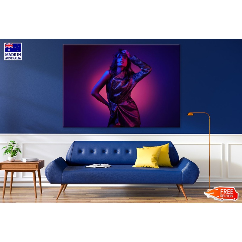 Fashion Girl in Neon Lights View Photograph Print 100% Australian Made