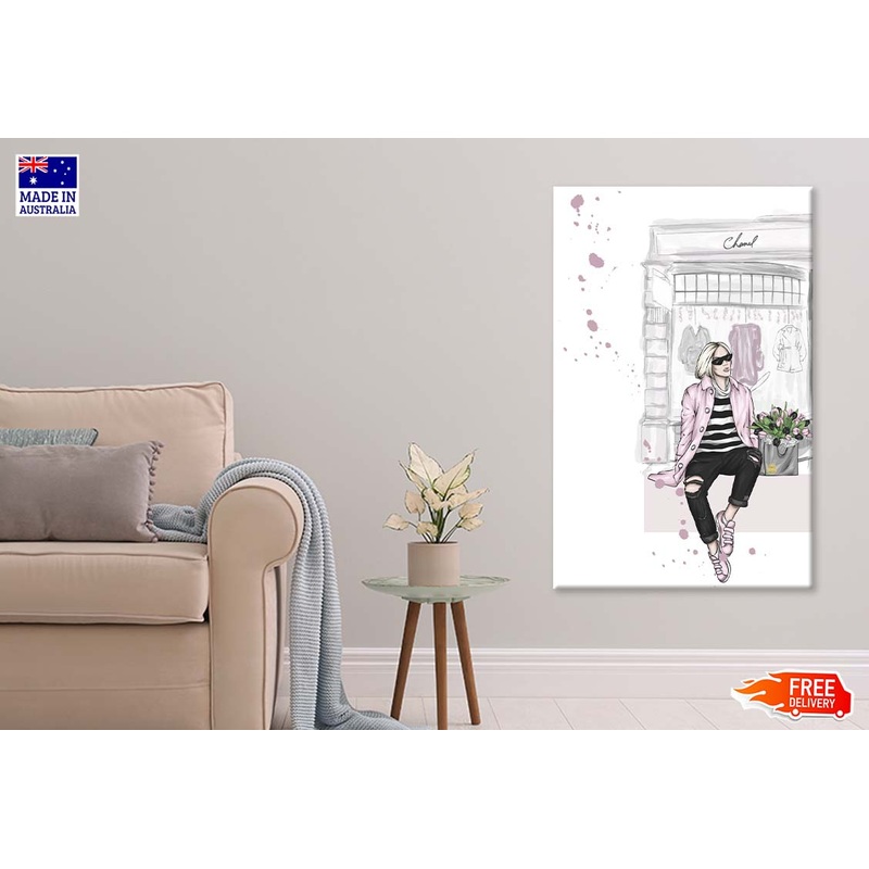 Fashion Girl with Bag Fashion Store Art Print 100% Australian Made