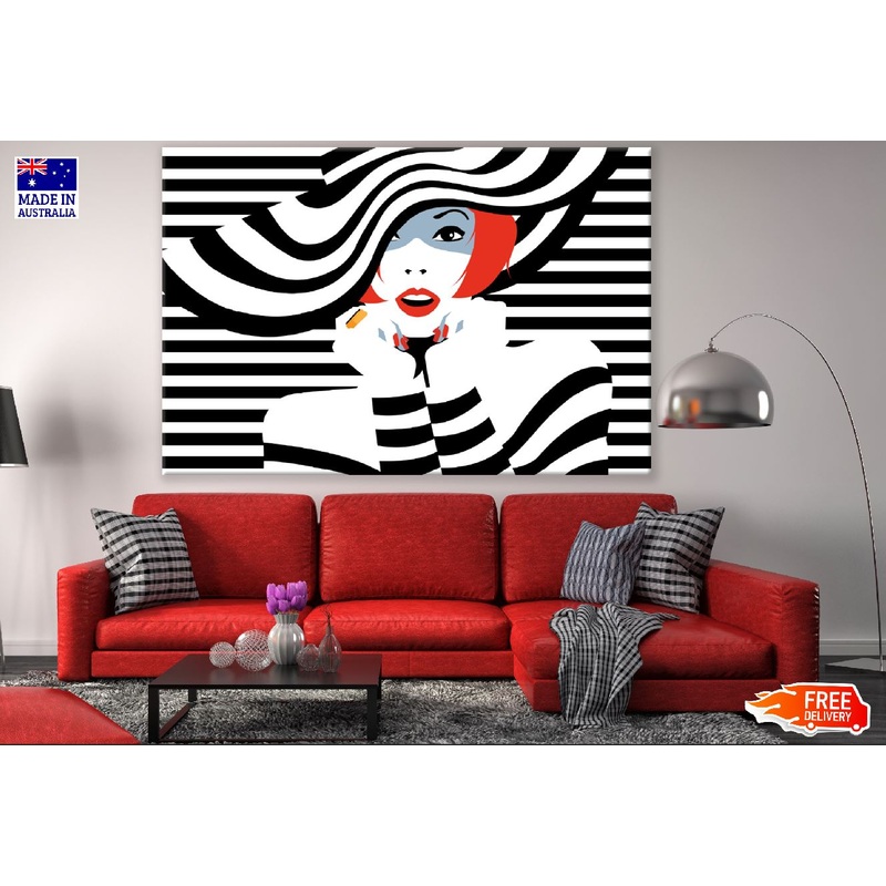 Fashion Girl With Hat Illustration Print 100% Australian Made
