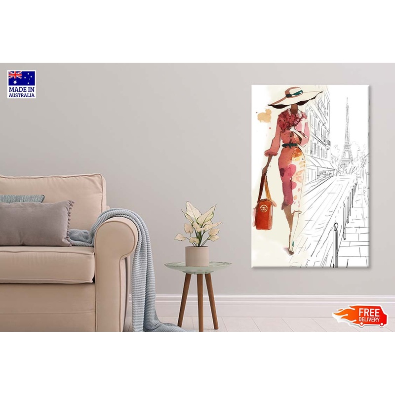 Fashion Girl with Red Bag Print 100% Australian Made