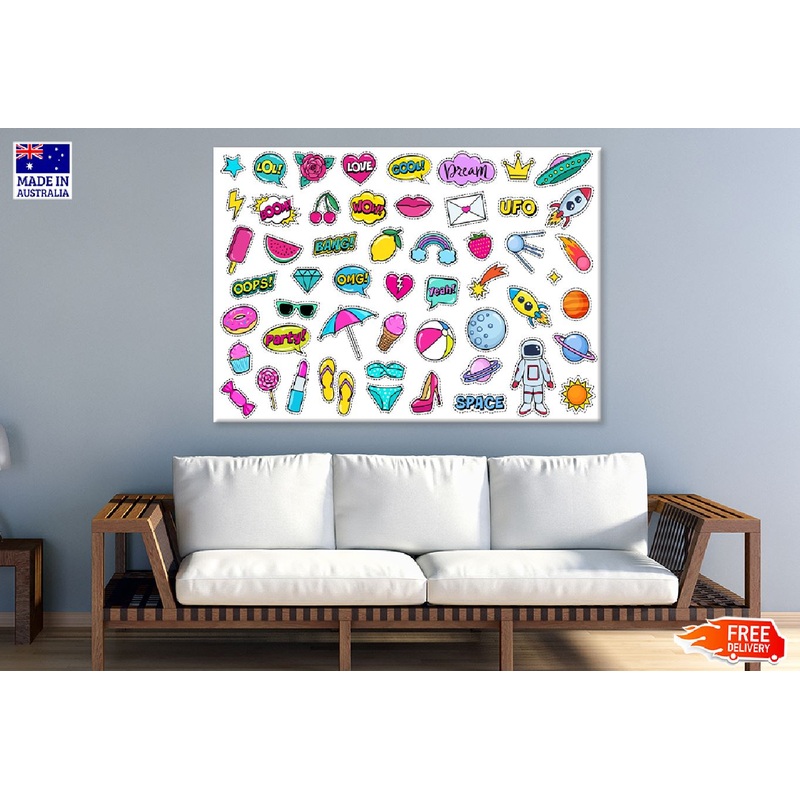 Fashion Illustration Emoji View Print 100% Australian Made