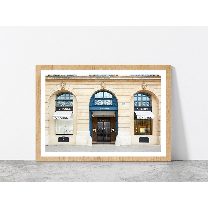 Fashion Stire in Vendome in Paris Photograph Glass Framed Wall Art, Ready to Hang Quality Print