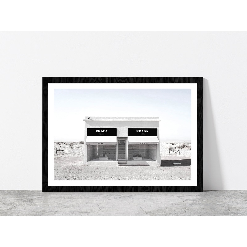 Fashion Store in Desert Faded Photograph Glass Framed Wall Art, Ready to Hang Quality Print
