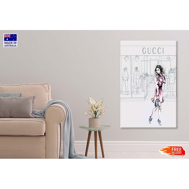 Modern Pink Lady with Fashion Store Print 100% Australian Made