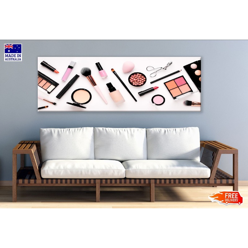 Panoramic Canvas Makeup Products View Photograph High Quality 100% Australian Made Wall Canvas Print Ready to Hang