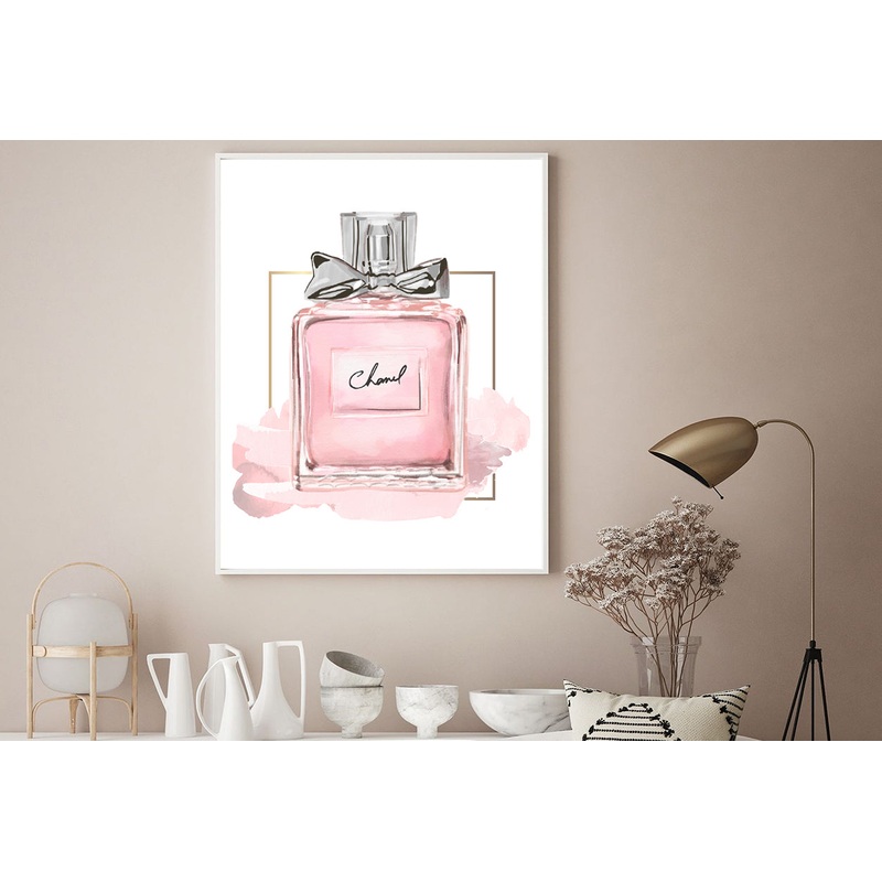 Pink Perfume Bottle Watercolor Home Decor Premium Quality Poster Print Choose Your Sizes