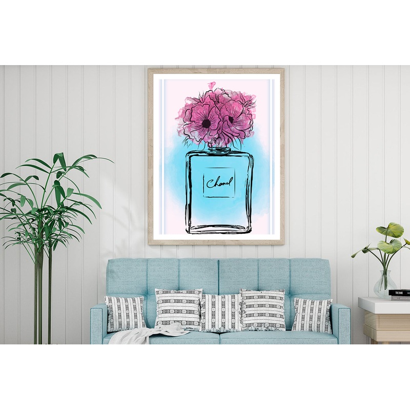 Purple Flowers on Perfume Bottle Home Decor Premium Quality Poster Print Choose Your Sizes