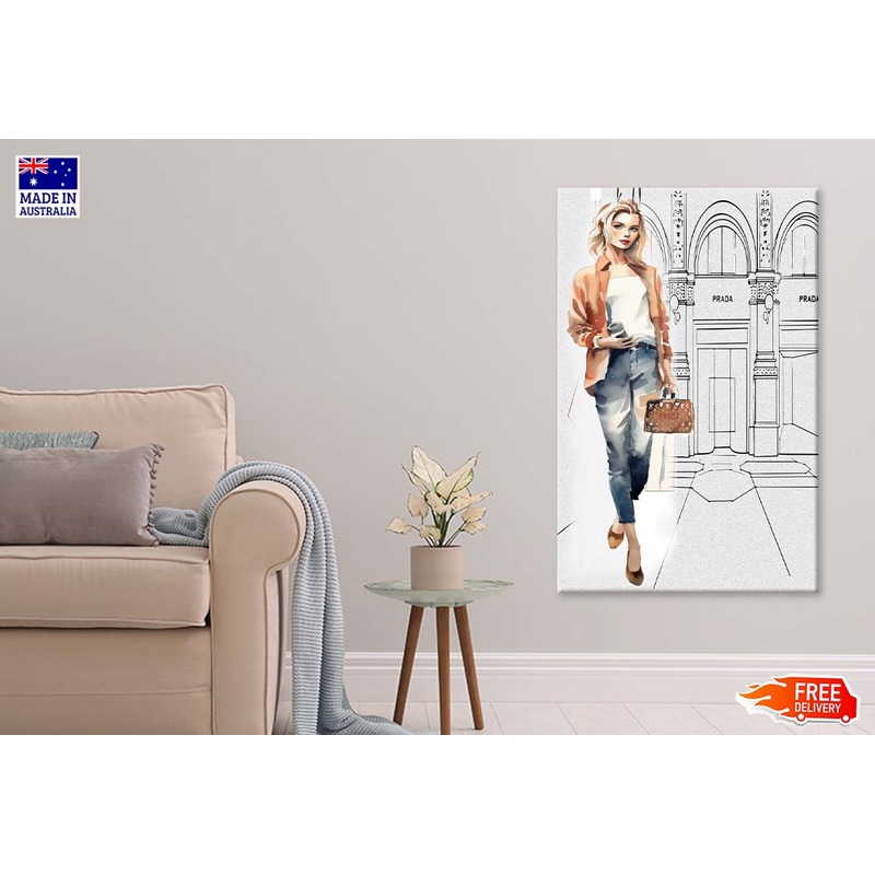 Stylish Brown Girl with Fashion Store Print 100% Australian Made