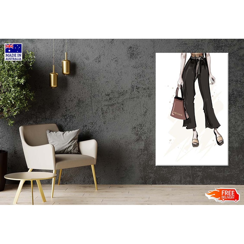 Stylish Brown Slippers with Elegant Handbag Print 100% Australian Made
