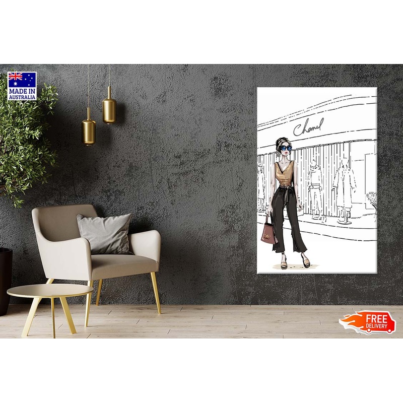 Stylish Girl with Fashion Store Print 100% Australian Made