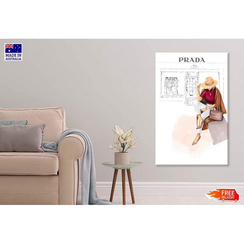 Stylish Girl with Hat Fashion Art Print 100% Australian Made