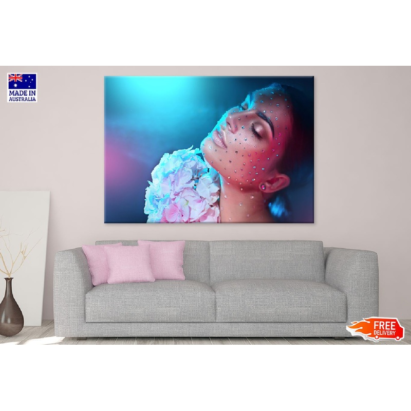 Woman Decorated with Gem Stones Photograph Print 100% Australian Made