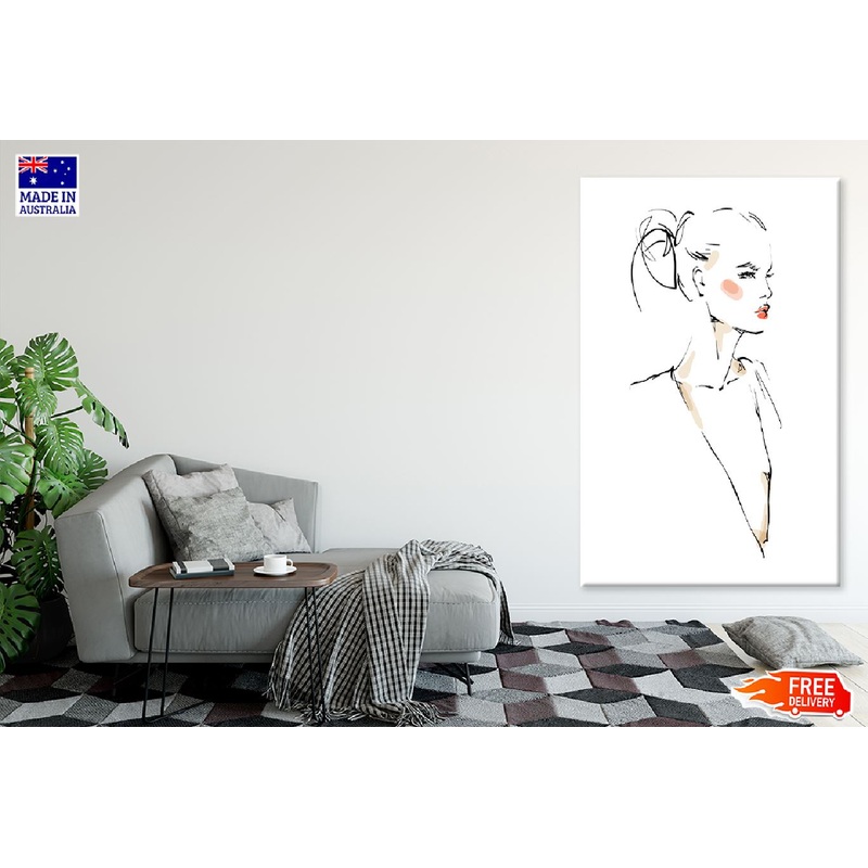Young Woman Portrait Illustration Print 100% Australian Made