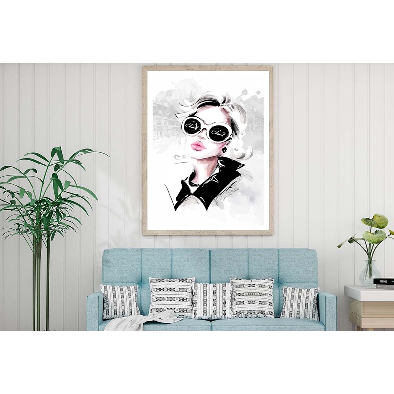 Black And White Lady with Fashion Store Design Home Decor Premium Quality Poster Print Choose Your Sizes