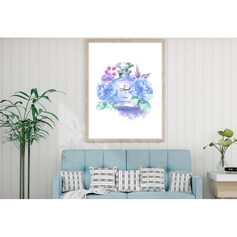 Blue Purple Elegant Fashion Bottle Design Home Decor Premium Quality Poster Print Choose Your Sizes