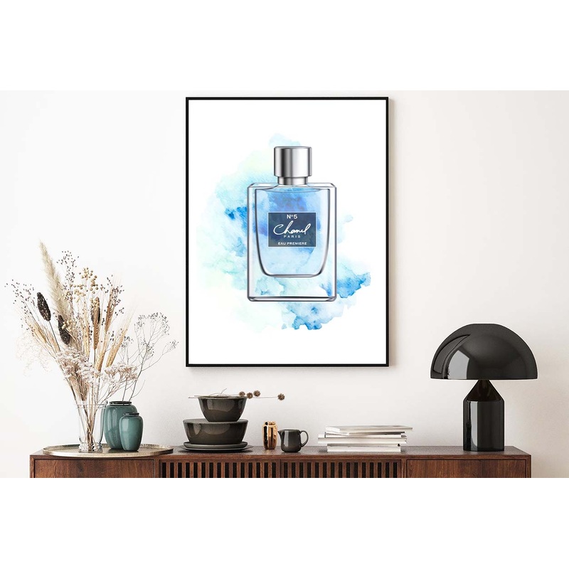 Blue Shaded Fashion Perfume Bottle Design Home Decor Premium Quality Poster Print Choose Your Sizes
