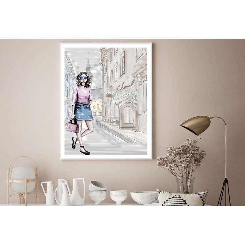 Elegant Fashion Store Art with Stylish Girl Design Home Decor Premium Quality Poster Print Choose Your Sizes