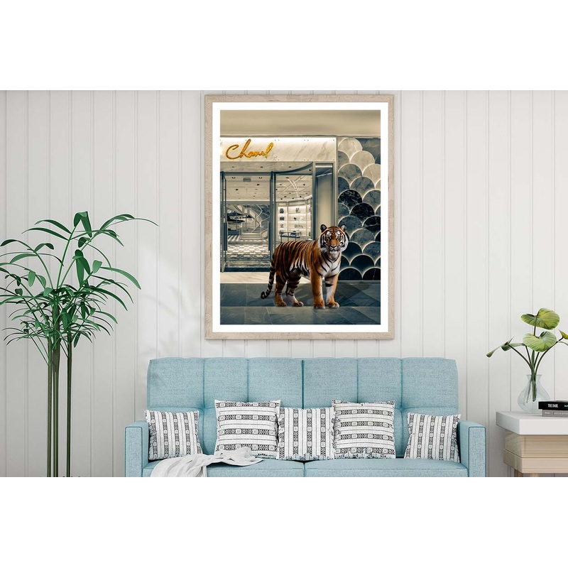 Elegant Fashion Store with Tiger Design Home Decor Premium Quality Poster Print Choose Your Sizes