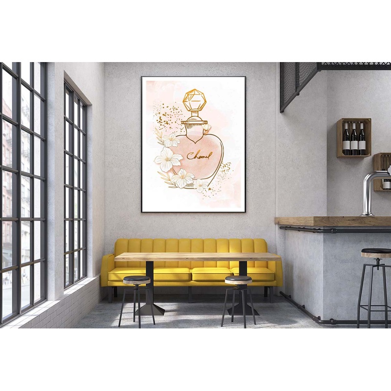 Elegant Gold Peach colored Fashion Perfume Design Home Decor Premium Quality Poster Print Choose Your Sizes