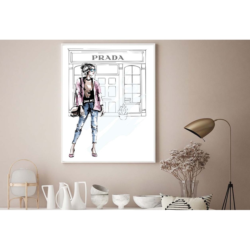 Fancy Girl with Fashion Store Design Home Decor Premium Quality Poster Print Choose Your Sizes