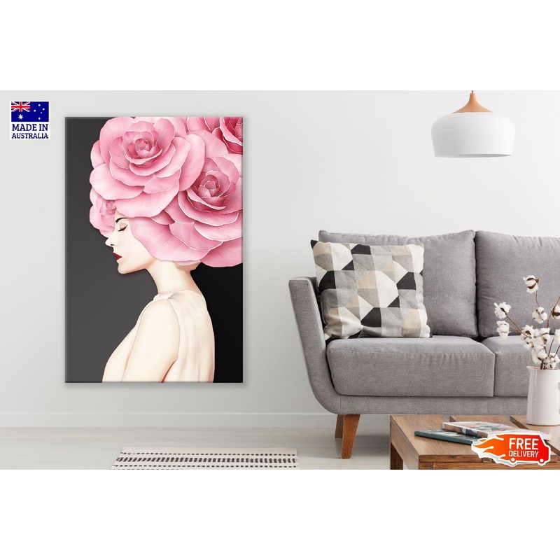 Fashion Girl and Rose Headdress Illustration Print 100% Australian Made