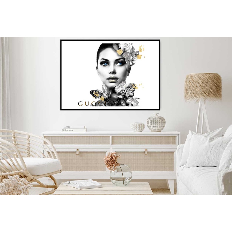 Fashion Girl B&W Gold Portrait Photograph Home Decor Premium Quality Poster Print Choose Your Sizes