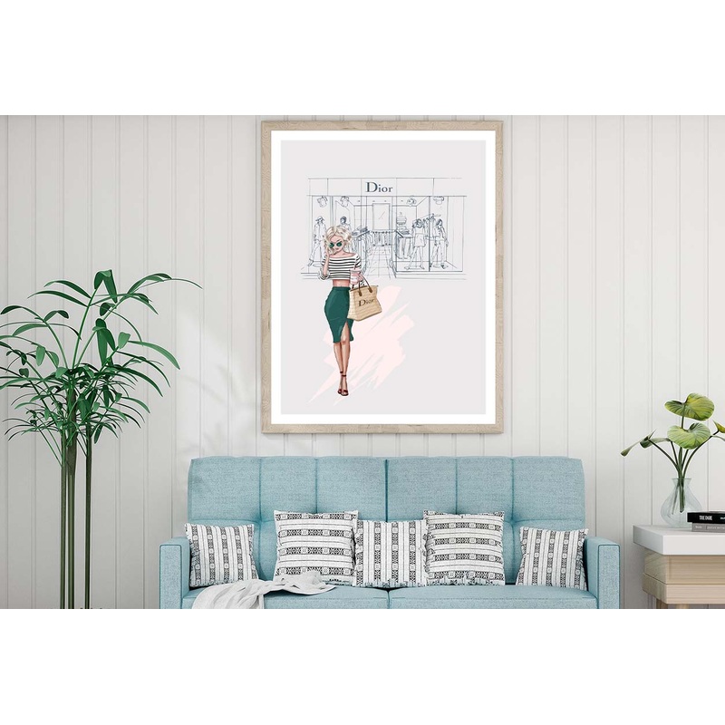 Fashion Store with Stylish Lady Design Home Decor Premium Quality Poster Print Choose Your Sizes
