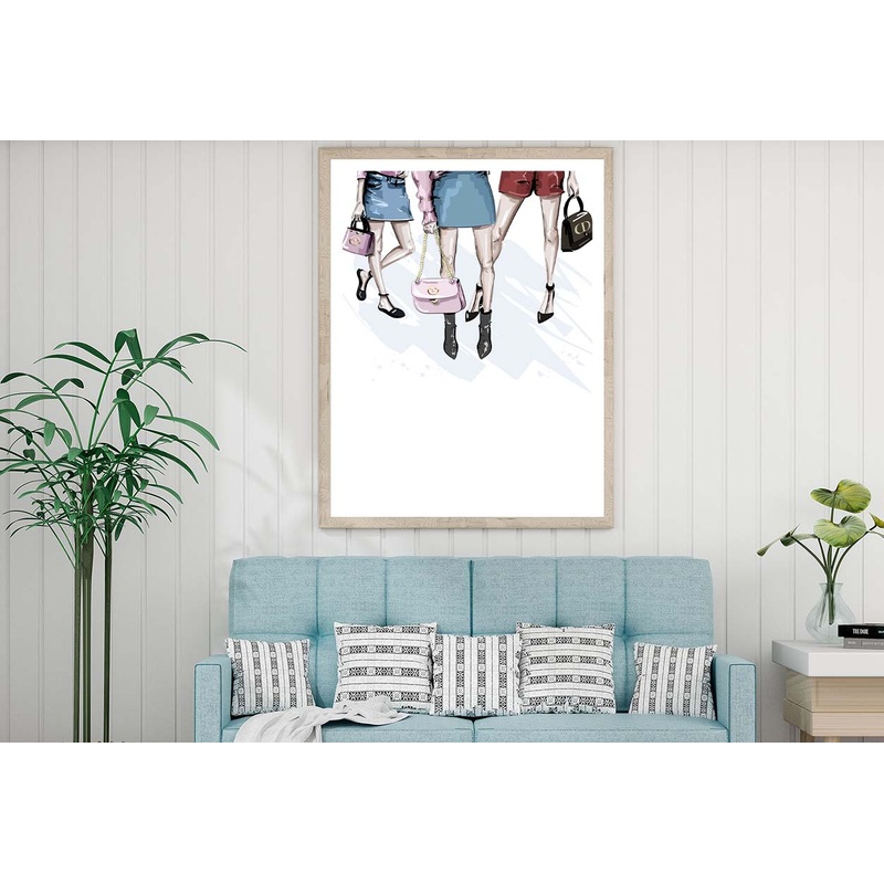 Modern Women with Elegant Handbags Design Home Decor Premium Quality Poster Print Choose Your Sizes